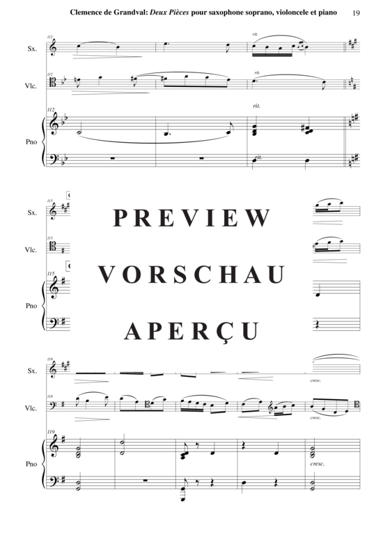 Product gallery: Page 20 of 30 Deux Pièces: Romance et Gavotte , , (soprano saxophone, violoncello + piano)