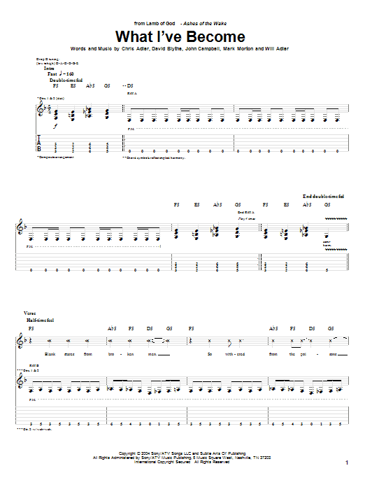 Produktgalerie: Seite 1 von 1 What I've Become, Lamb Of God, Gitarre