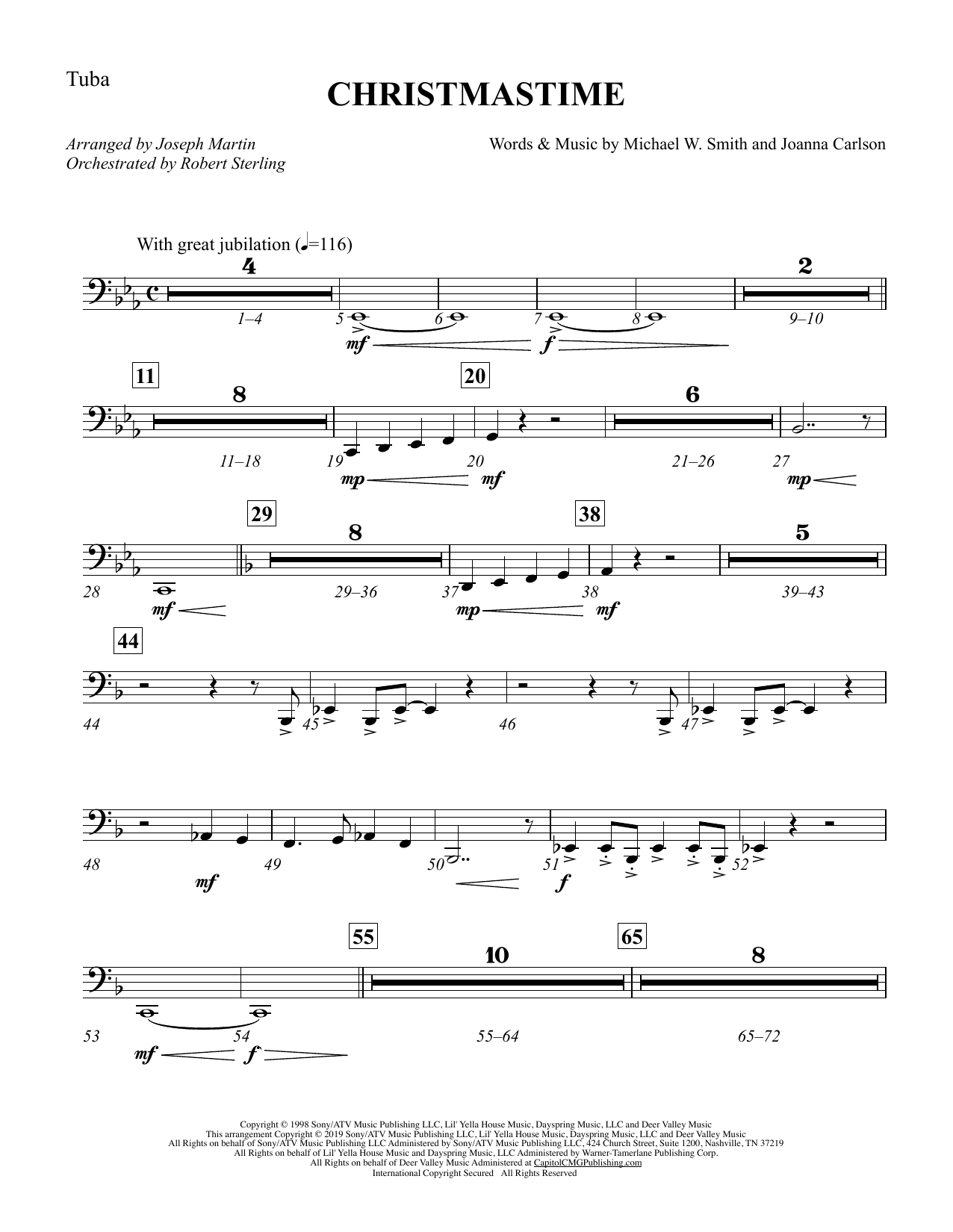 Product picture to: Christmastime (arr. Joseph M. Martin) - Tuba