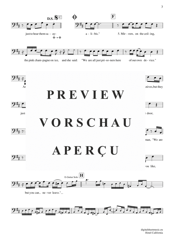 Product gallery: Page 4 of 5 Hotel California, Eagles, The, (Posaune / Bariton)