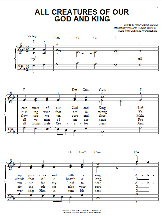 Produktbild zu: All Creatures Of Our God And King