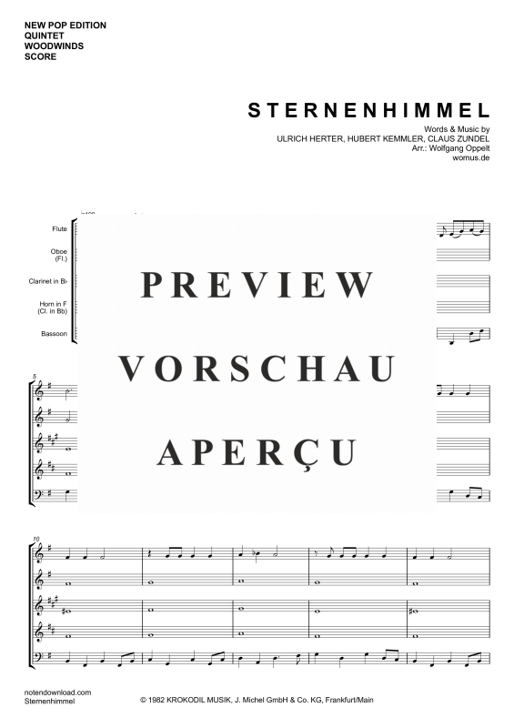 gallery: Sternenhimmel, Kah, Hubert, (Holzbläser Quintett)