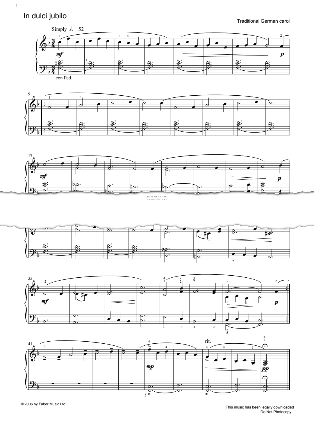 Produktgalerie: Seite 1 von 1 In Dulci Jubilo, , Klavier