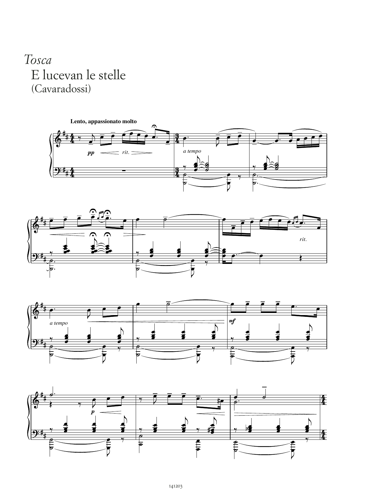 Produktbild zu:  E lucevan le stelle - Giacomo Puccini