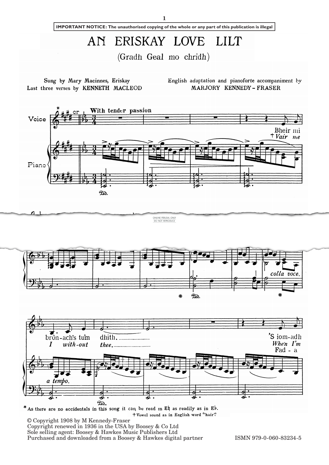 Product gallery: Page 1 of 1 An Eriskay Love Lilt, Marjory Kennedy-Fraser