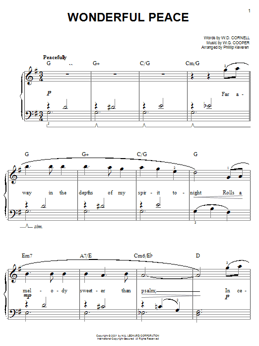 Produktbild zu: Wonderful Peace (arr. Phillip Keveren)
