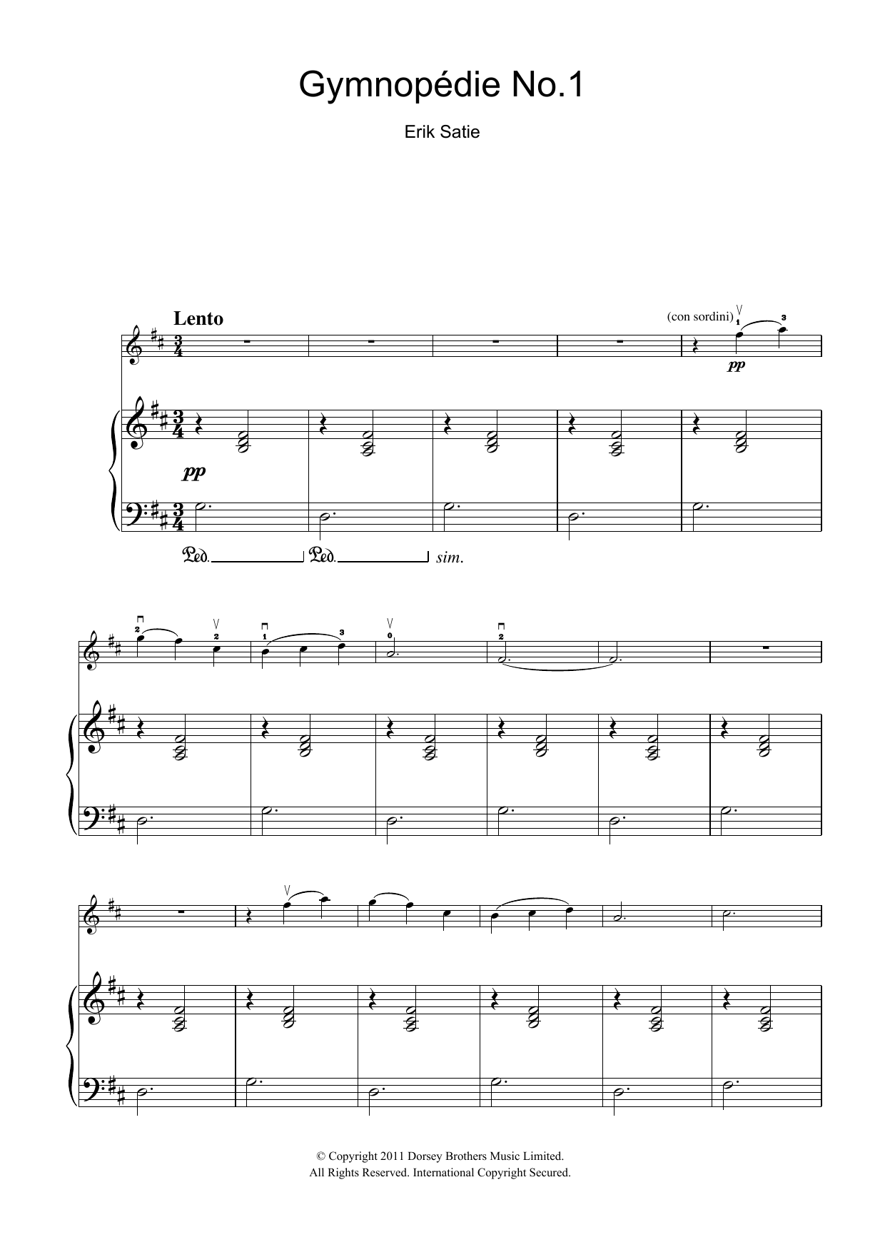 Product gallery: Page 1 of 1 Gymnopedie No. 1, Erik Satie