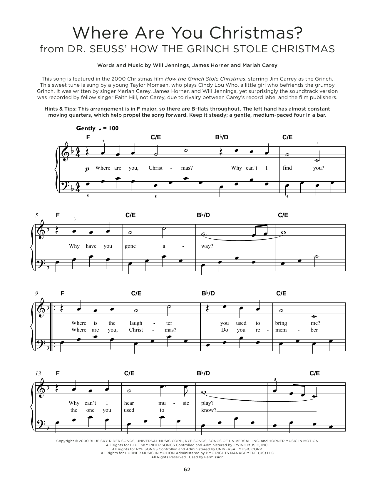 Product gallery: Page 1 of 1 Where Are You Christmas? (from How The Grinch Stole Christmas), Faith Hill