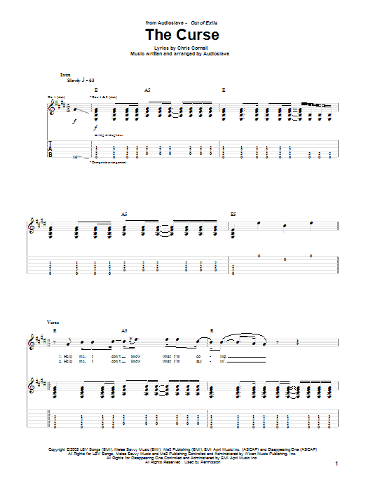 Produktgalerie: Seite 1 von 1 The Curse, Audioslave, Gitarre