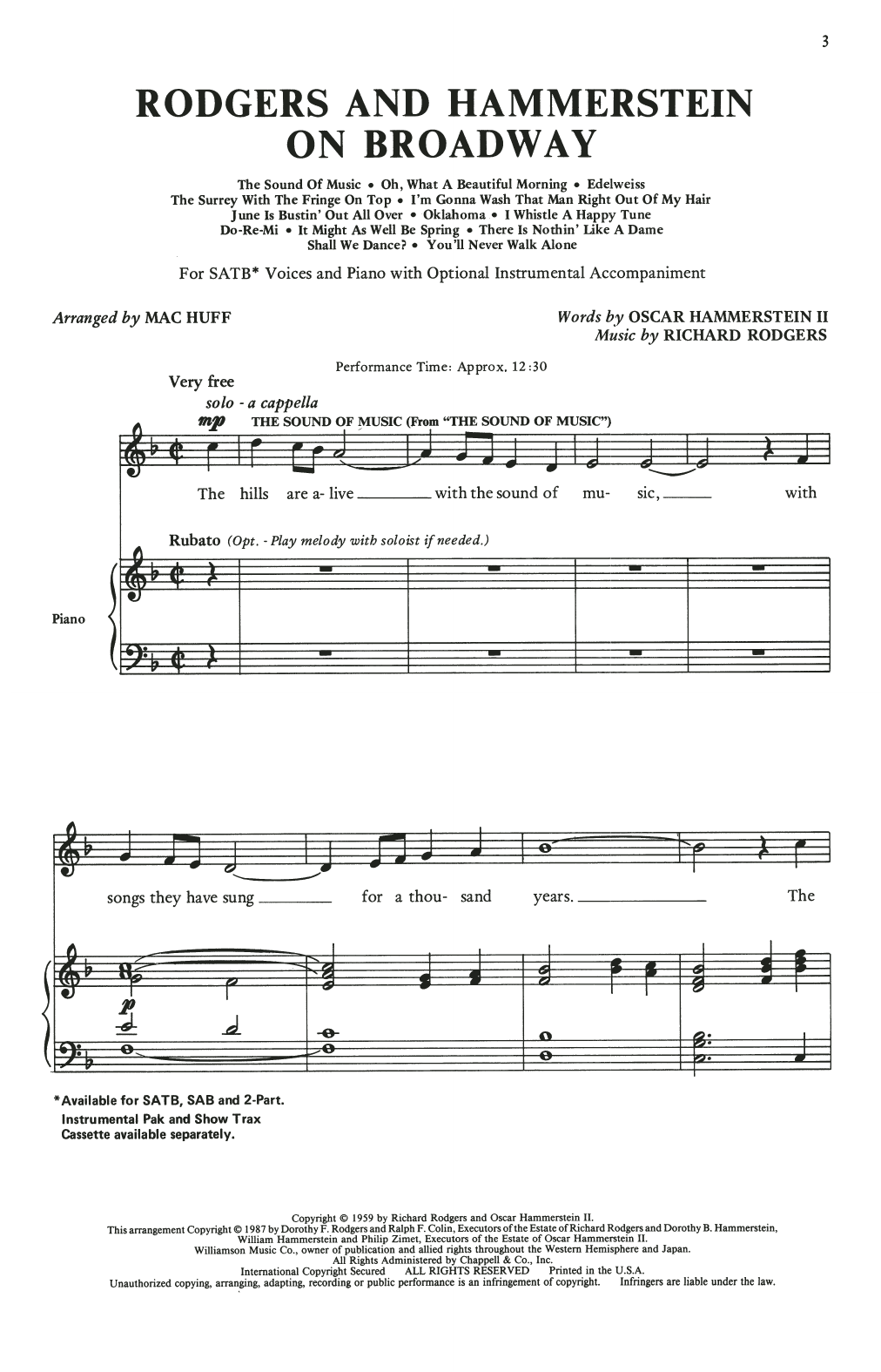 Produktbild zu: Rodgers and Hammerstein On Broadway (Medley) (arr. Mac Huff)