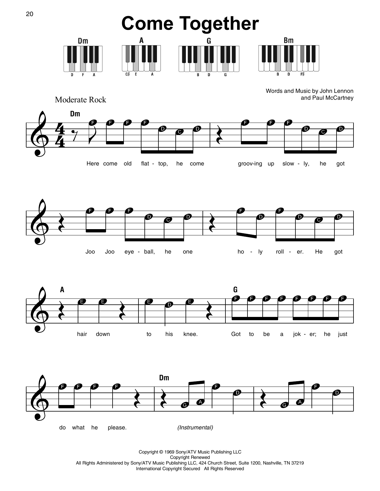 Produktgalerie: Seite 1 von 1 Come Together, The Beatles, Klavier