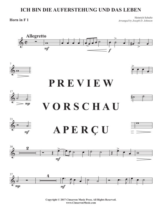 gallery: Ich ben die auferstehung und das leben , , (Horn Ensemble 1-8 Hörner in F)