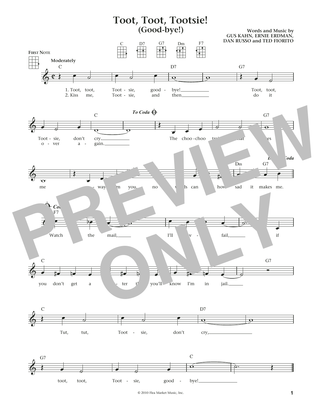 Product gallery: Page 1 of 1 Toot, Toot, Tootsie! (Good-bye!) (from The Daily Ukulele) (arr. Liz and Jim Beloff), Gus Kahn