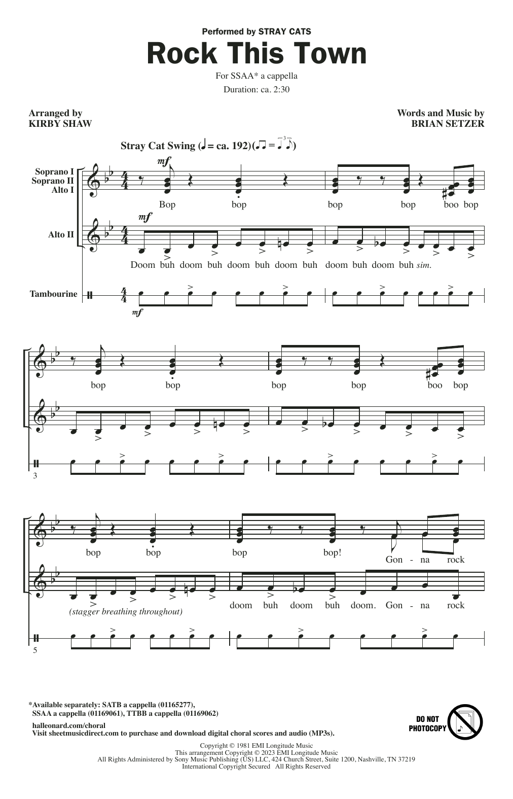 Produktgalerie: Seite 1 von 1 Rock This Town (arr. Kirby Shaw), Stray Cats, Chor