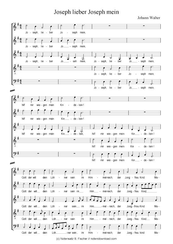 Produktbild zu: Joseph lieber Joseph mein Johann Walter