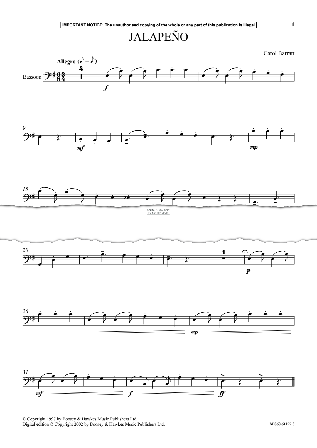 Produktgalerie: Seite 1 von 1 Jalapeño, Carol Barratt, Fagott, Klavier