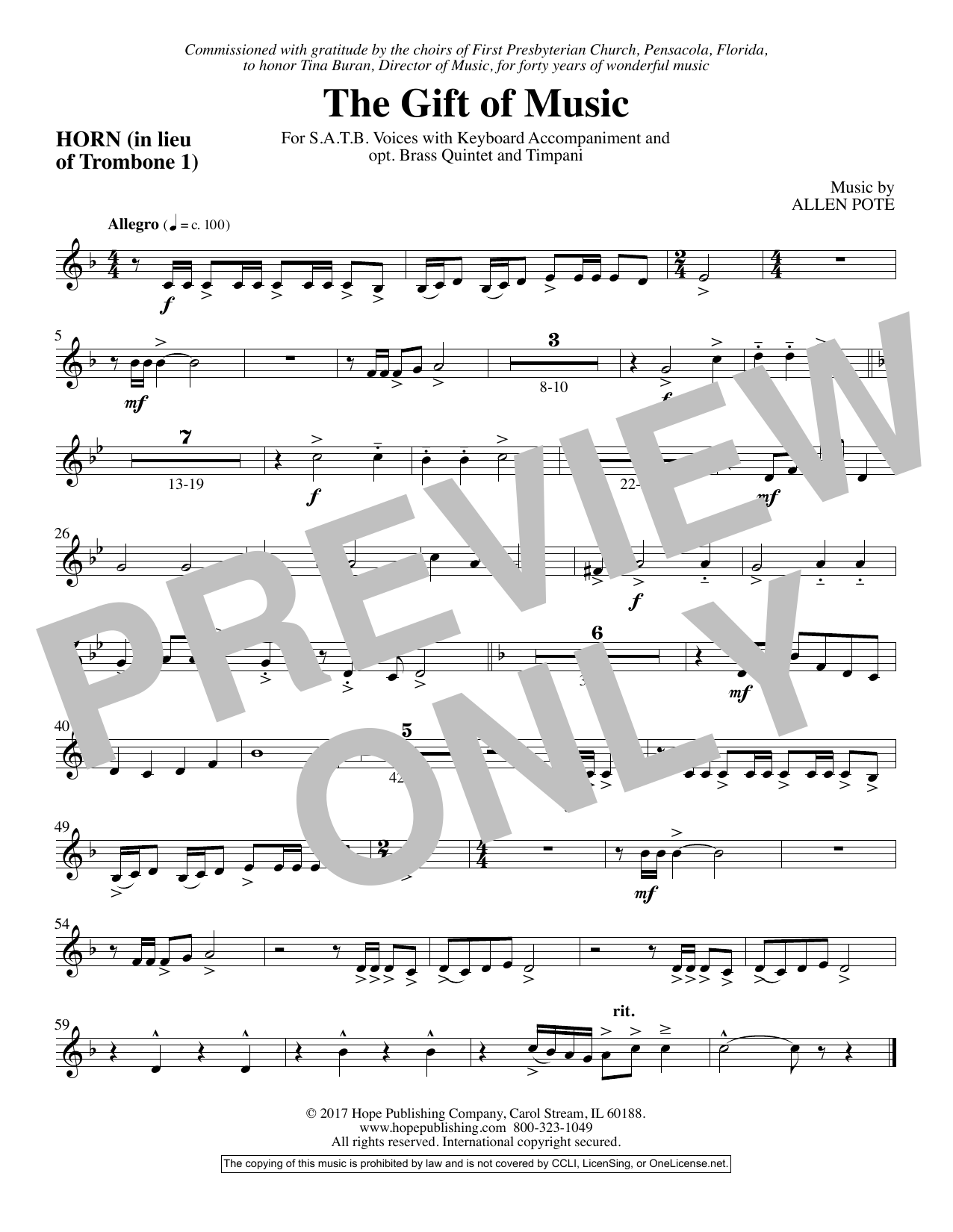 Product picture to: The Gift Of Music - Flugelhorn Solo