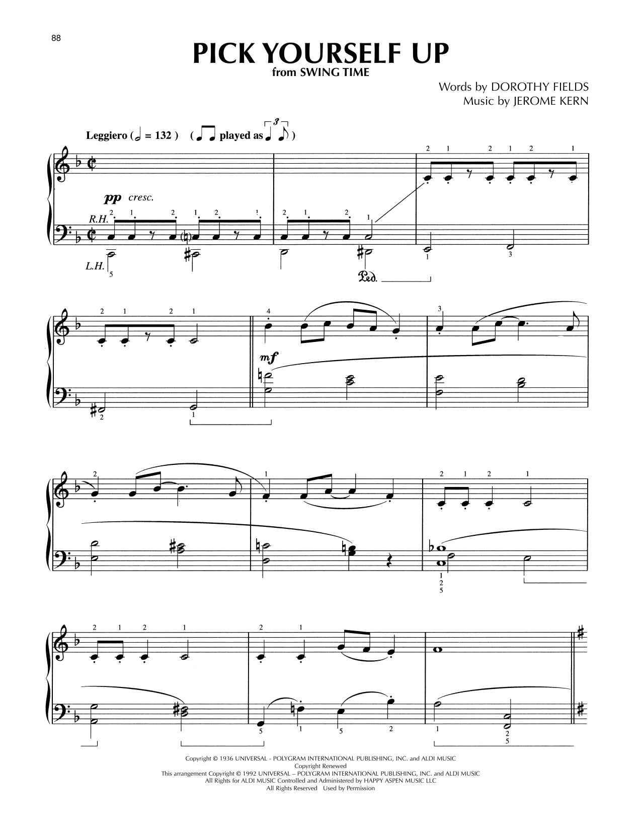 Product picture to: Pick Yourself Up (from Swing Time) (arr. Lee Evans)