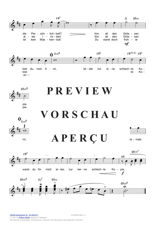 Produktgalerie: Seite 8 von 11 Leider nur eine schlechte Kopie , Kauffeld, Greetje, (Melodie-Stimmen in C/B/Es)