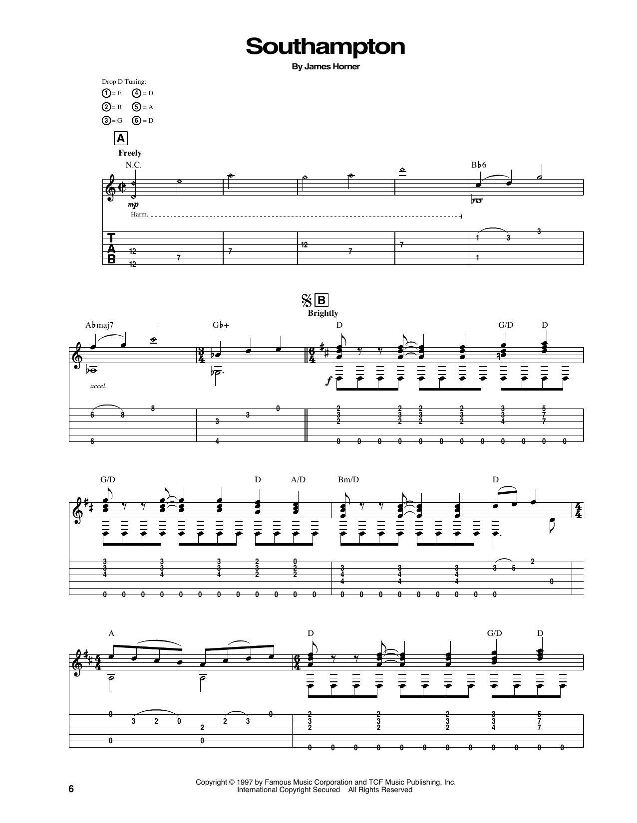 Produktgalerie: Seite 1 von 1 Southampton (from Titanic), James Horner, Gitarre