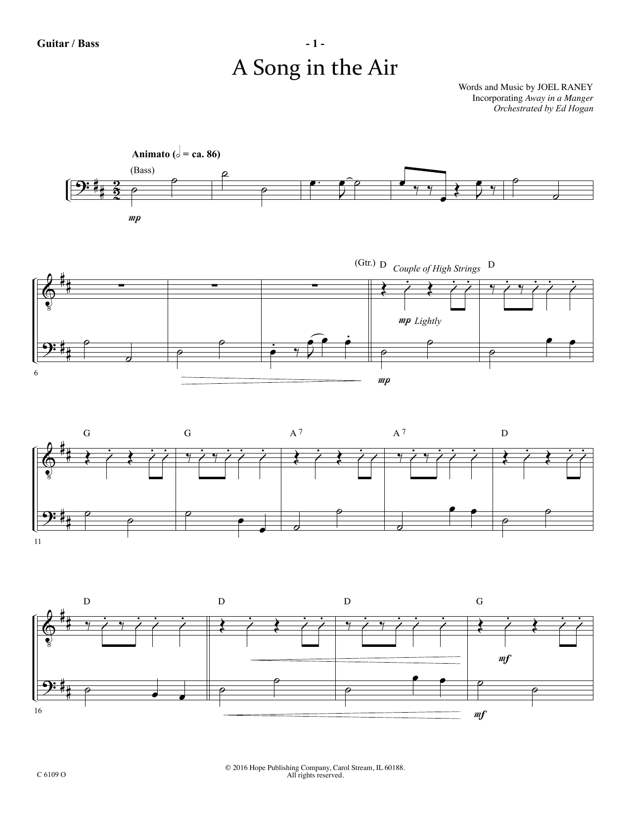 Produktbild zu: A Song In The Air - Acoustic Guitar/Electric Bass