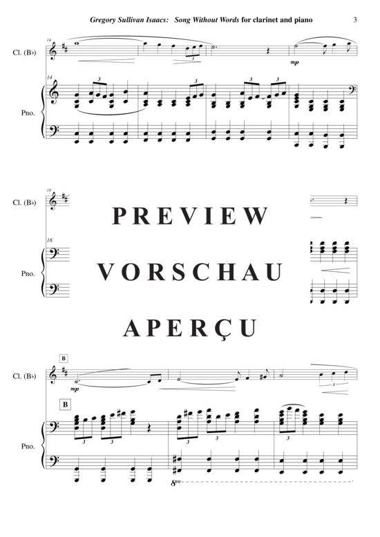 Product gallery: Page 4 of 12 Song Without Words , , (clarinet in Bb + piano)