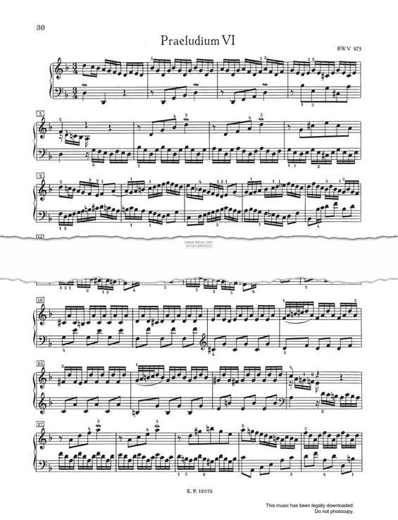 Produktbild zu: Prelude And Fugue No.6 in D minor, BWV 875 (from 'The Well-Tempered Klavier Book II')