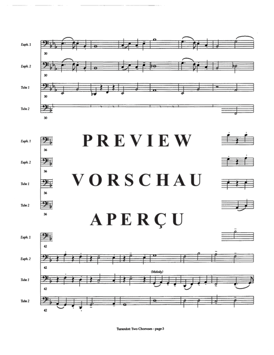 Product gallery: Page 5 of 19 Turandot: Two Choruses , , (Tuba Quartett EETT)