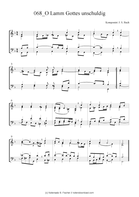 Produktbild zu: O Lamm Gottes unschuldig J. S. Bach