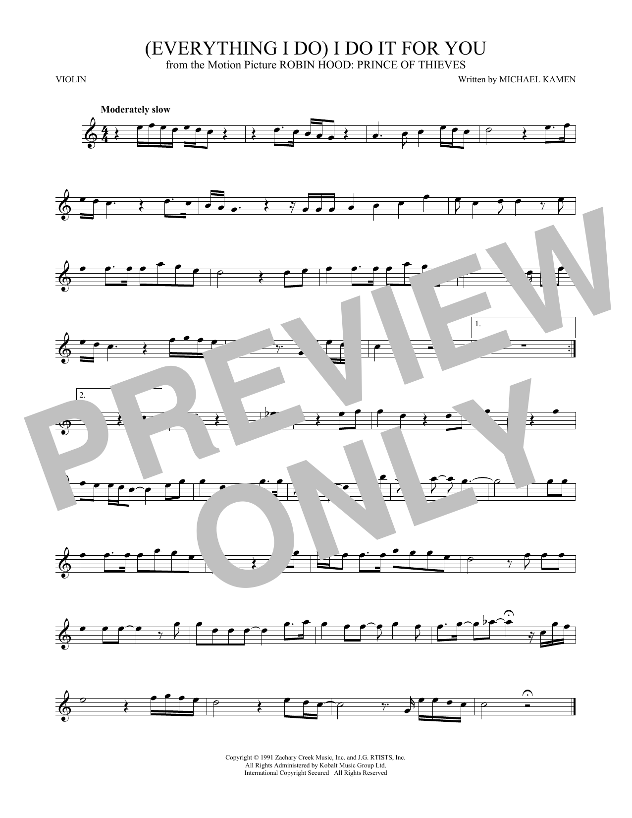 Produktgalerie: Seite 1 von 1 (Everything I Do) I Do It For You, Bryan Adams, Violine