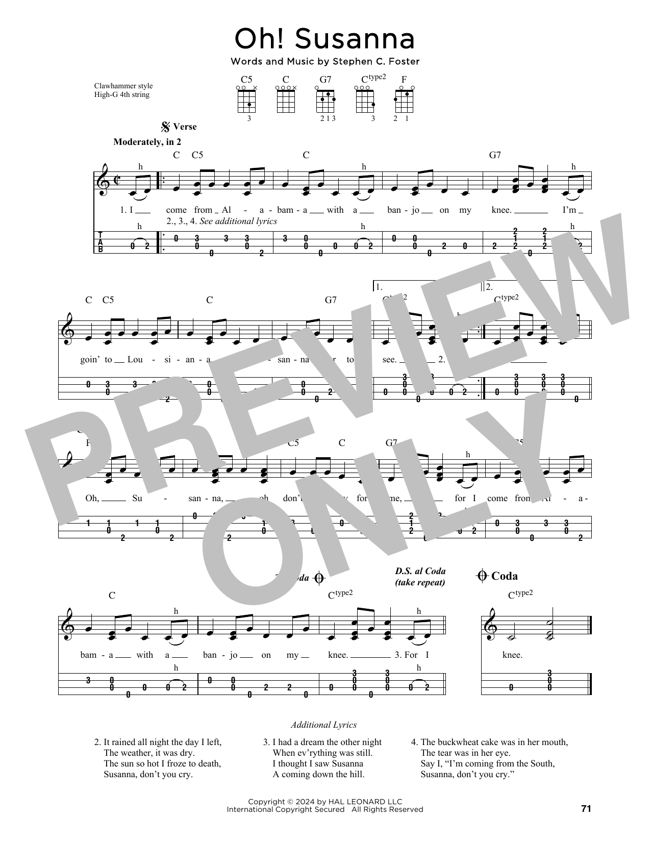 Product gallery: Page 1 of 1 Oh! Susanna (arr. Jim Schustedt), Stephen C. Foster