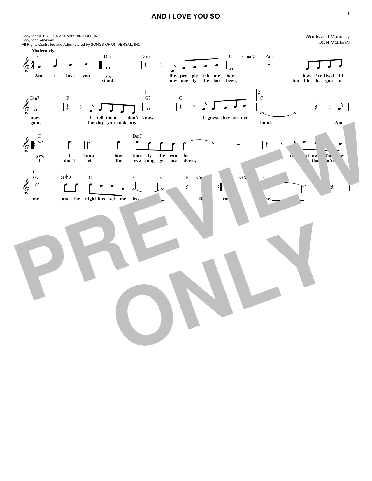 Produktbild zu: And I Love You So