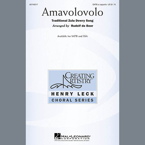 cover: Amavolovolo (arr. Rudolf de Beer), Traditional Zulu Dowry Song, Chor