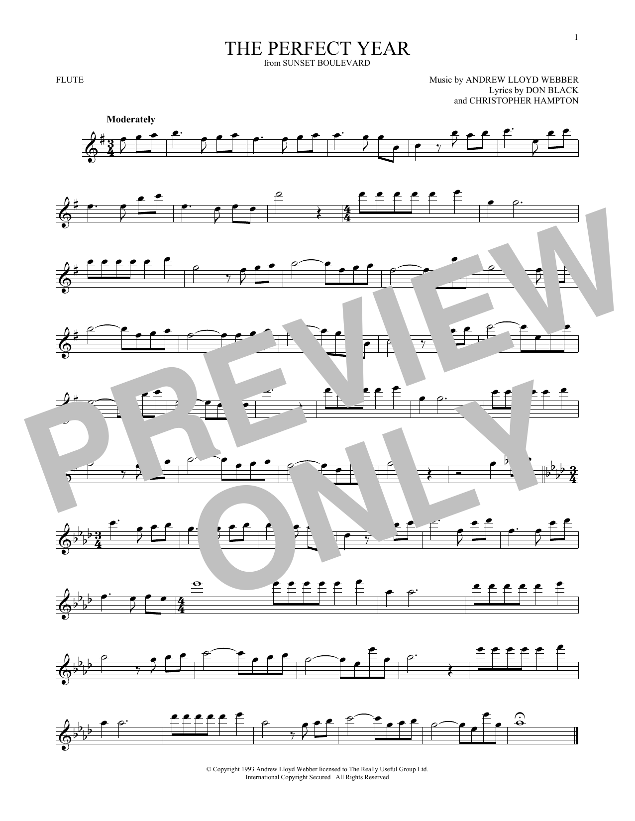 Product gallery: Page 1 of 1 The Perfect Year (from Sunset Boulevard), Andrew Lloyd Webber