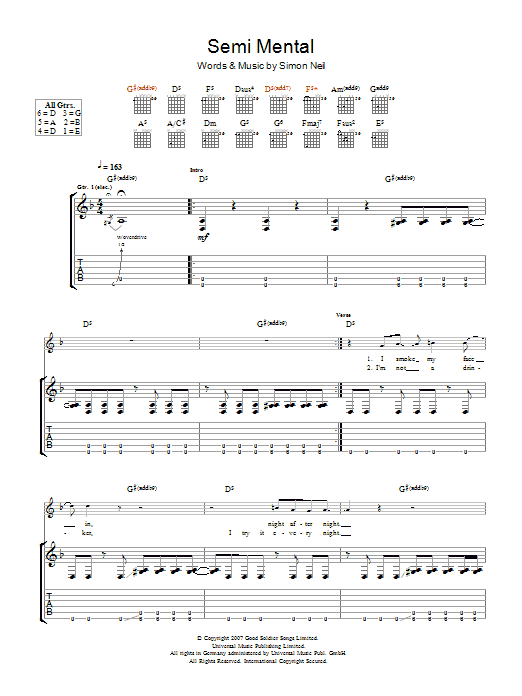 Produktgalerie: Seite 1 von 1 Semi-Mental, Biffy Clyro, Gitarre
