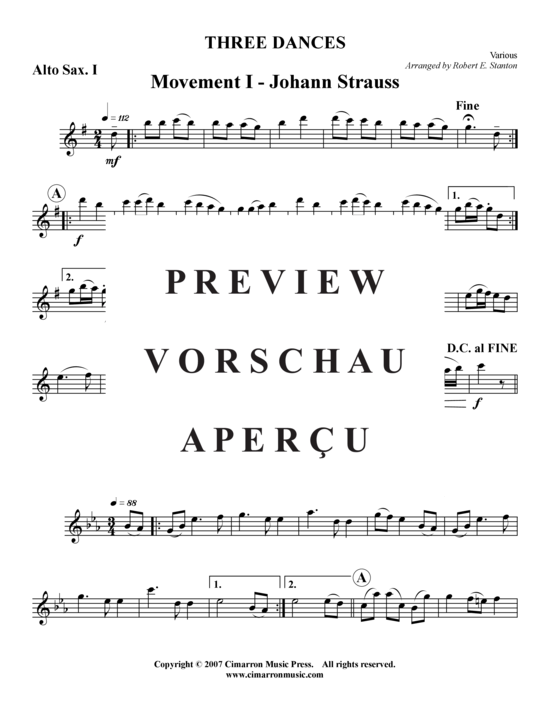 Product gallery: Page 5 of 12 Drei Tänze , , (Saxophone quartet SATB)
