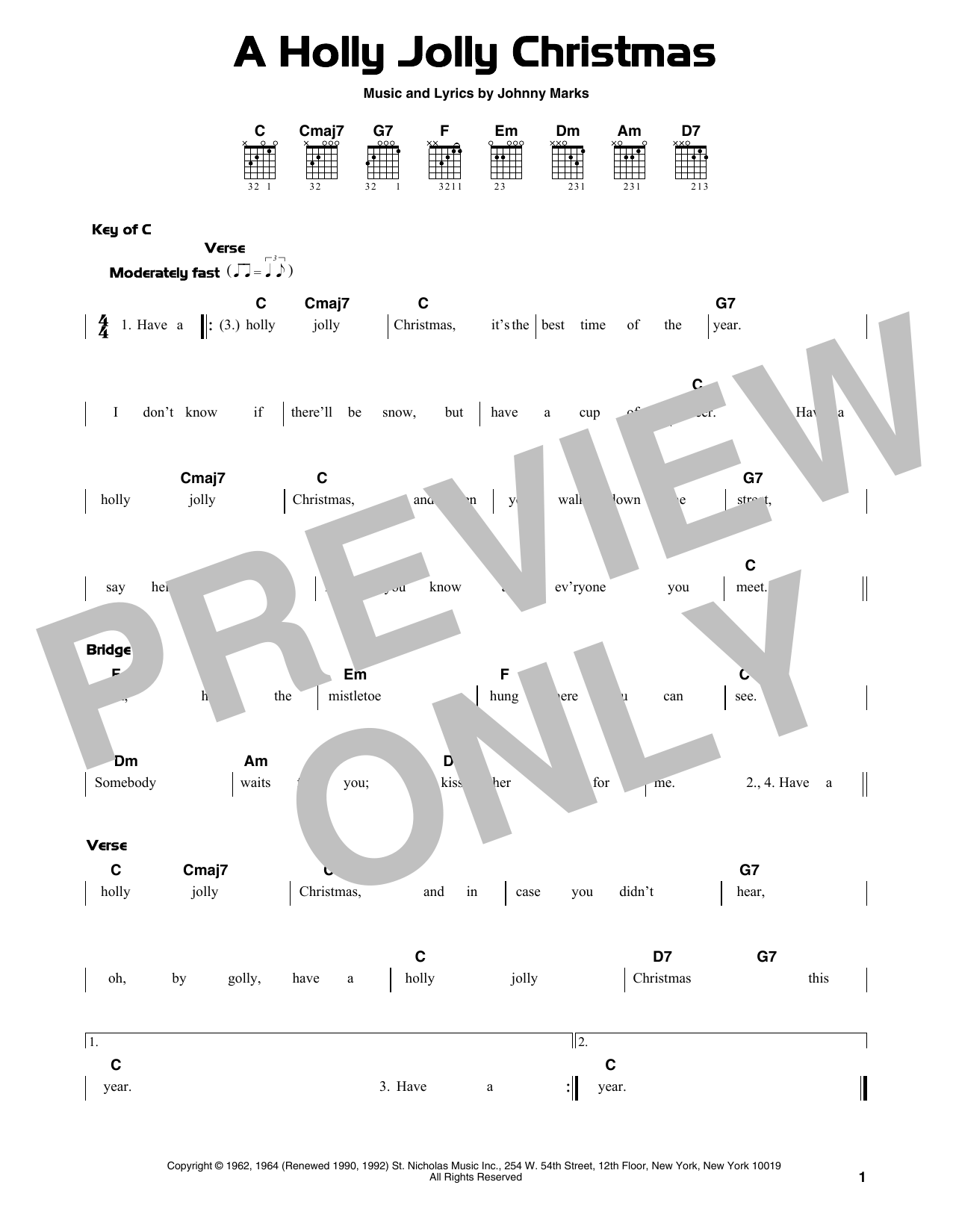 Product gallery: Page 1 of 1 A Holly Jolly Christmas, Johnny Marks