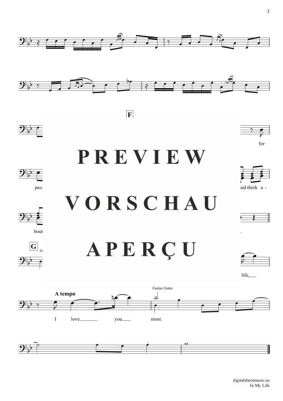 Product gallery: Page 4 of 4 In My Life, Beatles, The, (Violoncello)