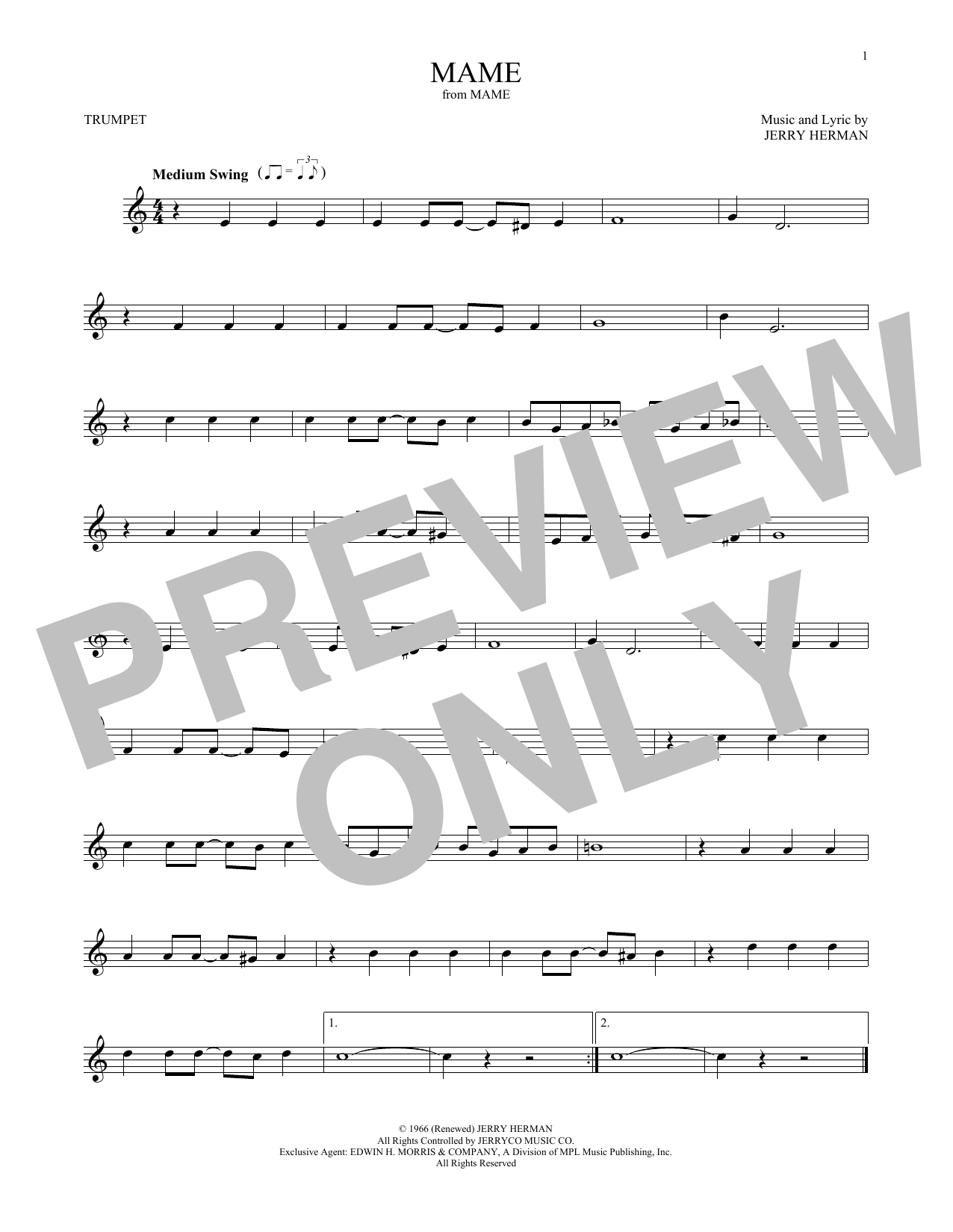 Produktgalerie: Seite 1 von 1 Mame, Jerry Herman, Trompete