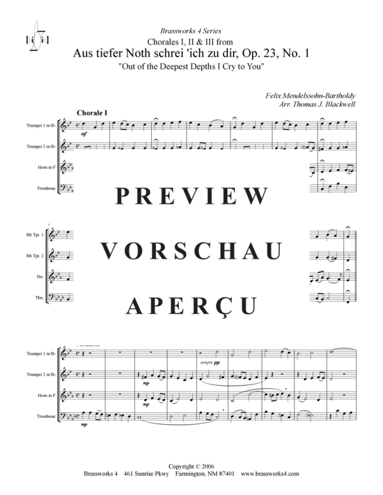 Produktgalerie: Seite 2 von 16 Aus tiefer Noth schrei ich zu dir, , (2xTrompete in B, Horn in F, Posaune)
