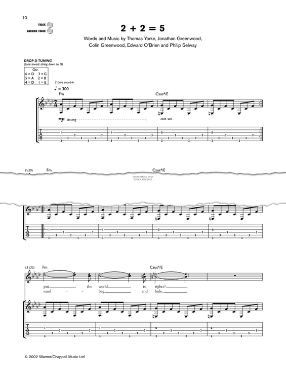 Produktgalerie: Seite 1 von 1 2+2=5, Radiohead, Gitarre