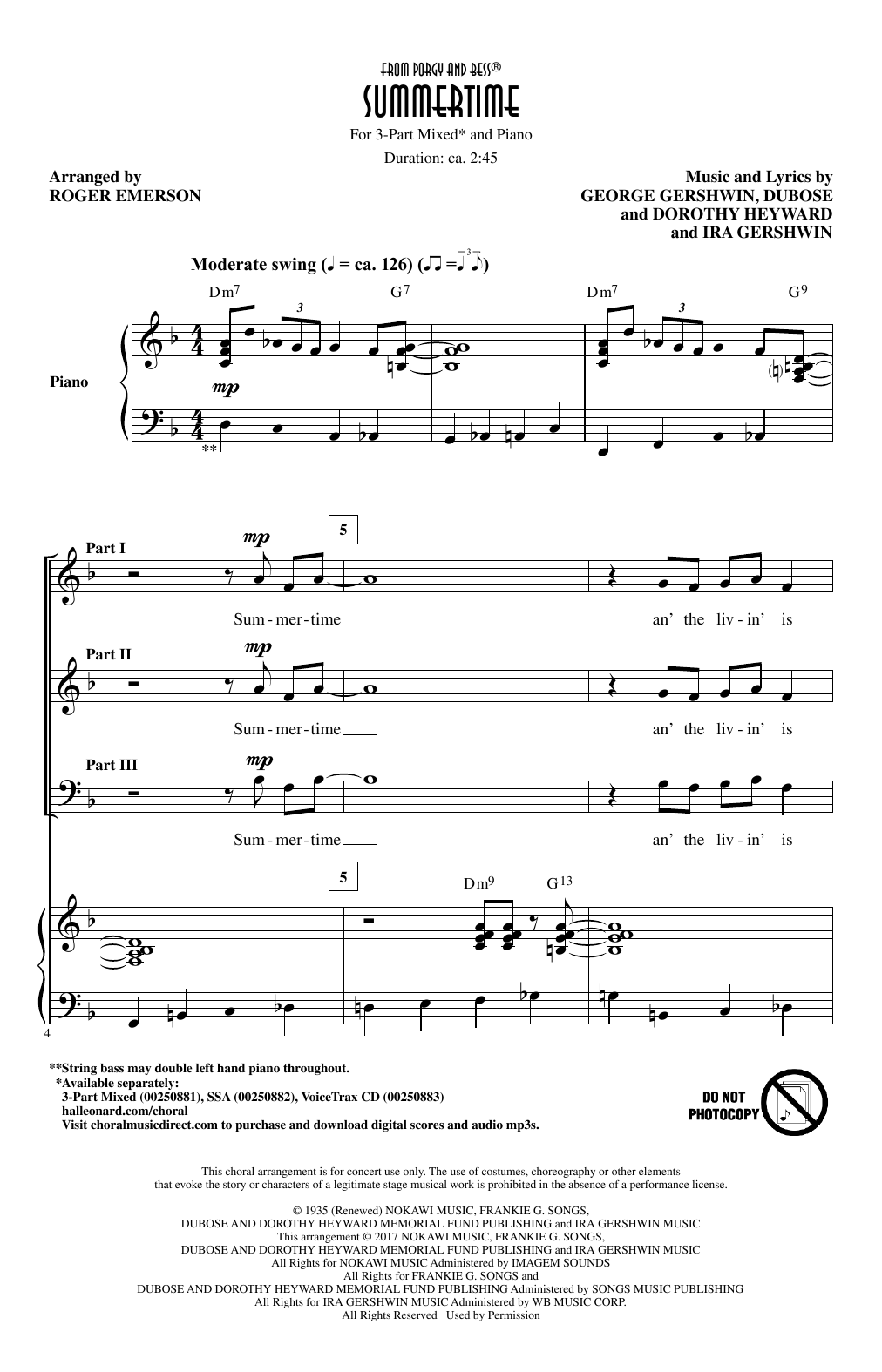 Produktgalerie: Seite 1 von 1 Summertime, Roger Emerson, Chor