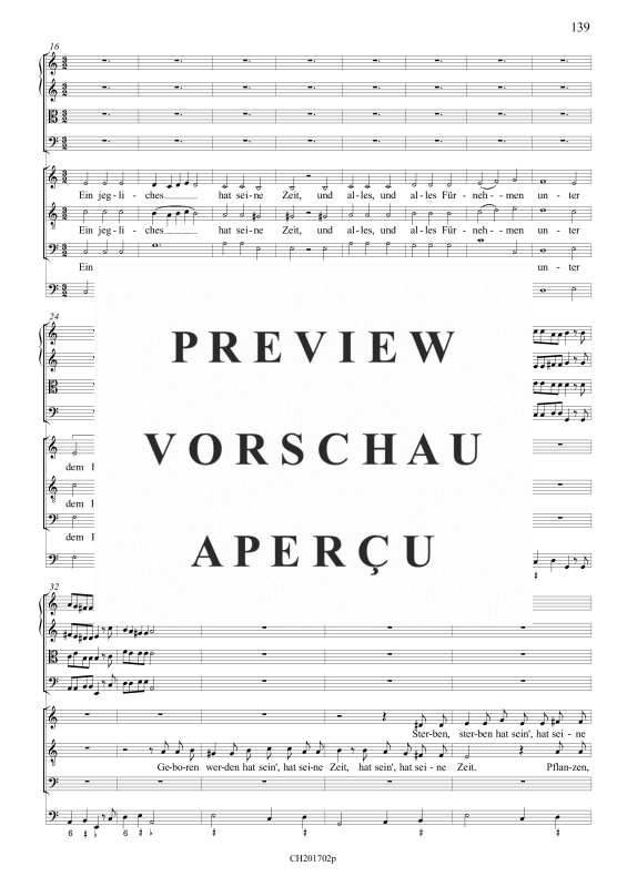 gallery: Ein jegliches hat seine Zeit (Partitur), , Gemischtes Ensemble ATB, 4 Streicher und BC
