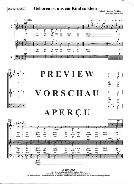 Product gallery: Page 2 of 3 Geboren ist uns ein Kind so klein , , (mixed choir)