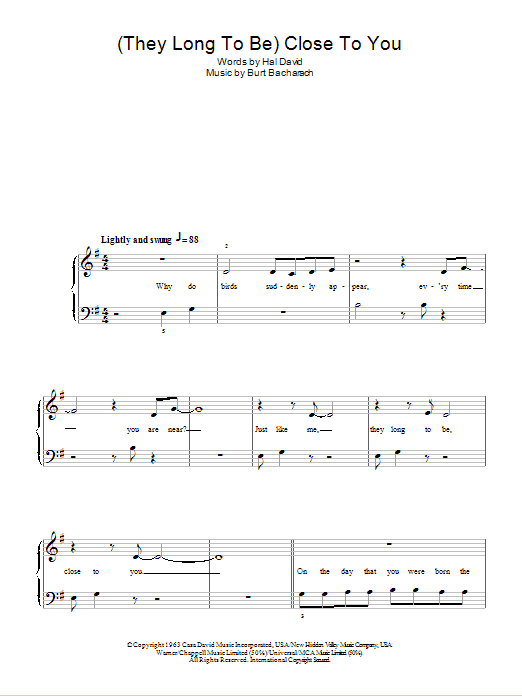Produktbild zu: (They Long To Be) Close To You