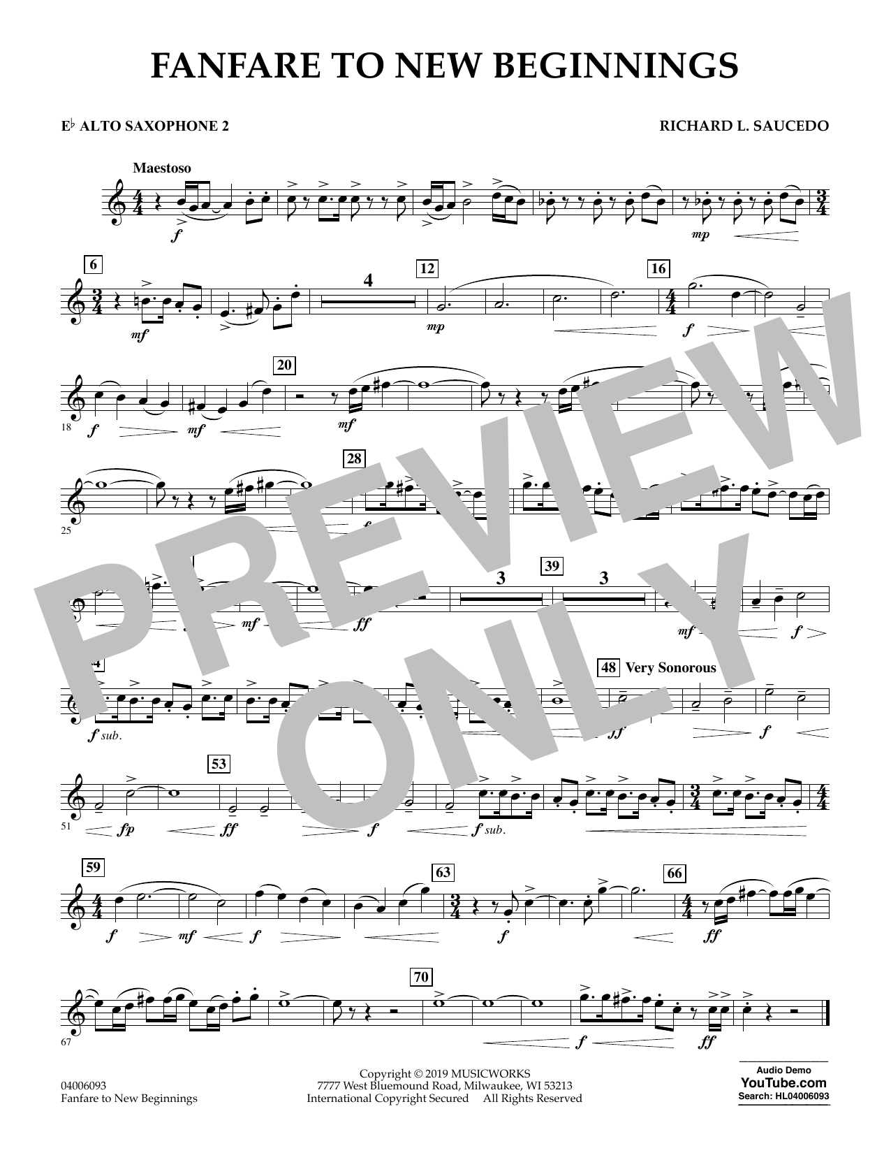 Produktbild zu: Fanfare for New Beginnings - Eb Alto Saxophone 2