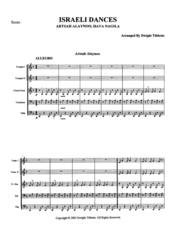 Produktgalerie: Seite 1 von 11 Israeli Dances, , Blechbläserquintett