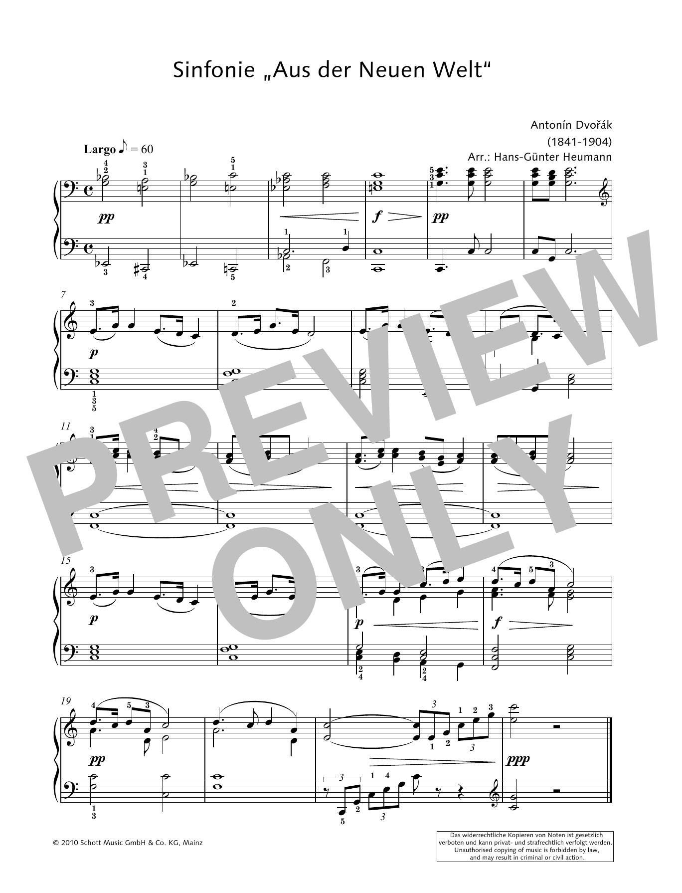Product gallery: Page 1 of 1 Symphony from the New World in E minor, Hans-Gunter Heumann