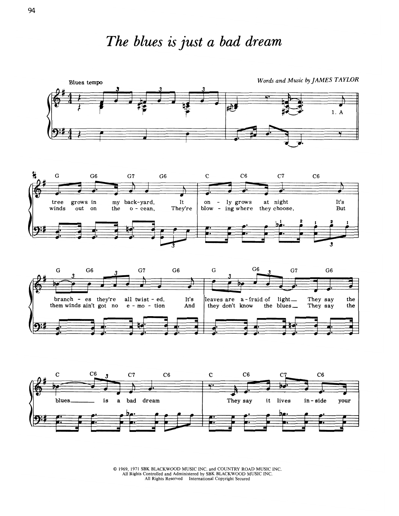 Produktgalerie: Seite 1 von 1 The Blues Is Just A Bad Dream, James Taylor, Gesang, Gitarre, Klavier