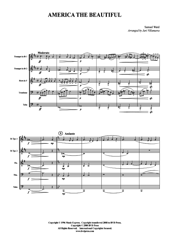 Produktbild zu: America the Beautiful Traditional (arr. Villanueva)